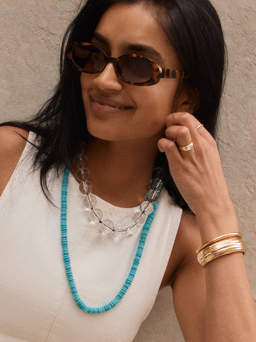 June Semi-Precious Beaded Necklace - Turquoise