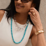 June Semi-Precious Beaded Necklace - Turquoise Bead