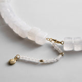 Jess Square Beaded Necklace - White Quartz