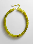 Jess Square Beaded Necklace - Olive Jade
