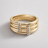 Helen Layered Ring - Gold/Pavé
