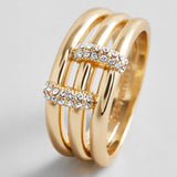 Helen Layered Ring - Gold/Pavé