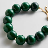 Jane Beaded Bracelet - Dark Green Bead