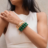 Jane Beaded Bracelet - Dark Green Bead