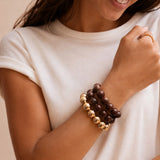 Jane Beaded Bracelet - Chocolate Brown Bead