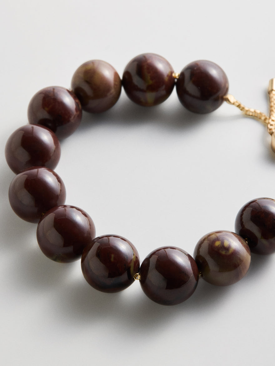 Jane Beaded Bracelet - Chocolate Brown