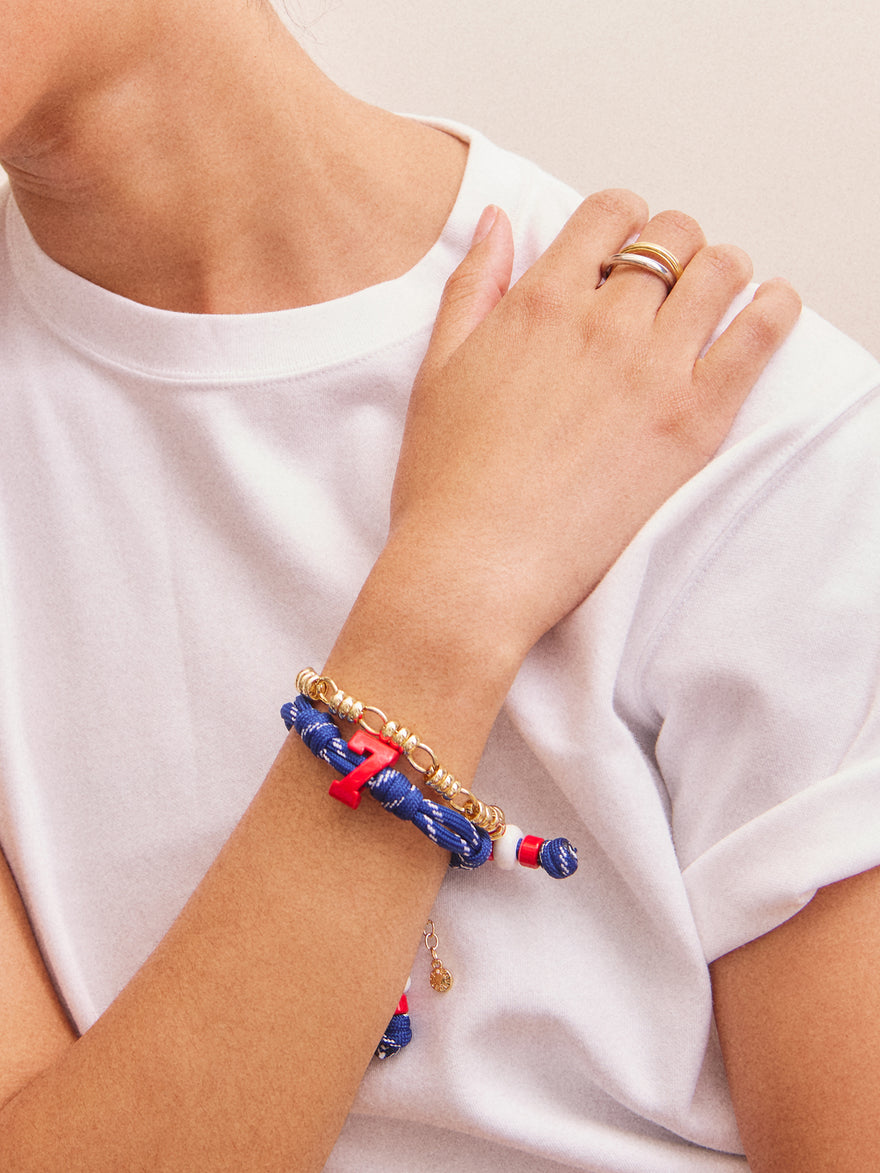 Team Knotty Varsity Custom Bracelet - France Double Digit