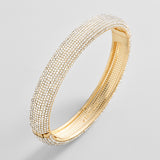 Dove Crystal Hinge Bangle - Wide