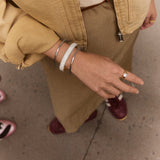 Dove Crystal Hinge Bangle - Wide