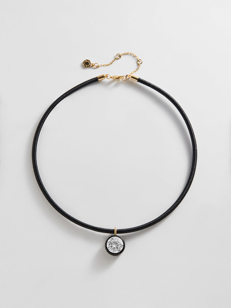 Lindsey Crystal Collar Necklace - Jet Black