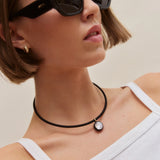 Lindsey Crystal Collar Necklace - Jet Black