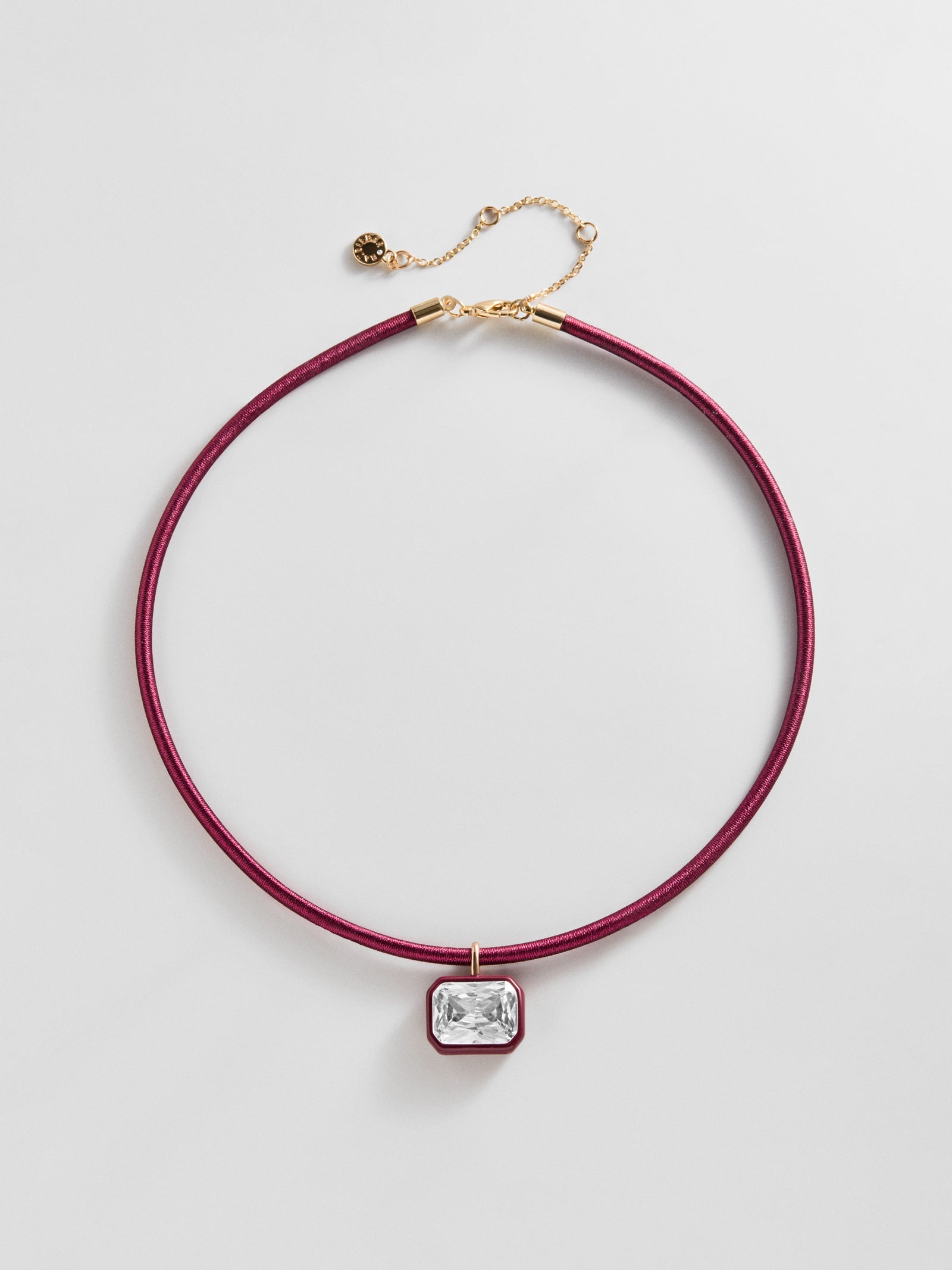 Lindsey Crystal Collar Necklace - Crimson Red