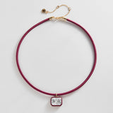 Lindsey Crystal Collar Necklace - Crimson Red