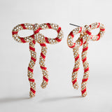 Peppermint Twist Bow Earrings