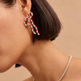 Peppermint Twist Bow Earrings