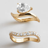 Caroline Gold Ring Set - Gold/Pavé