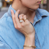 Becca Gold Spiral Ring - Gold/Pavé