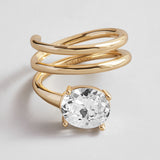 Becca Gold Spiral Ring - Gold/Pavé