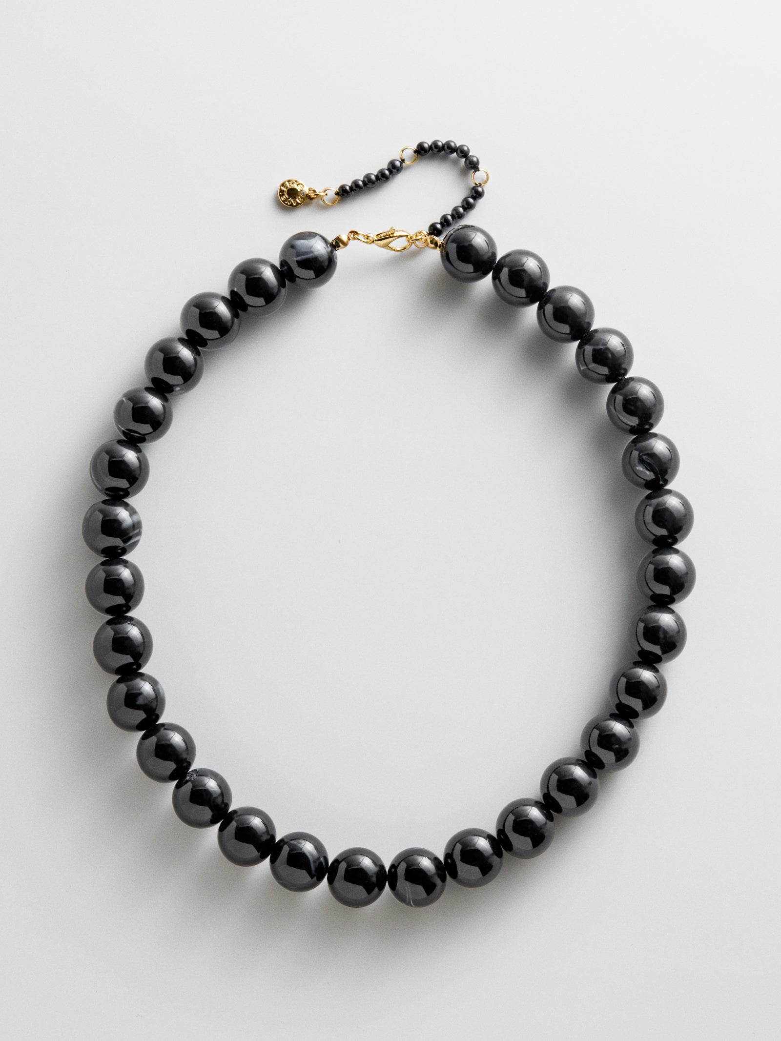 Mini Jane Beaded Necklace  - Black Bead