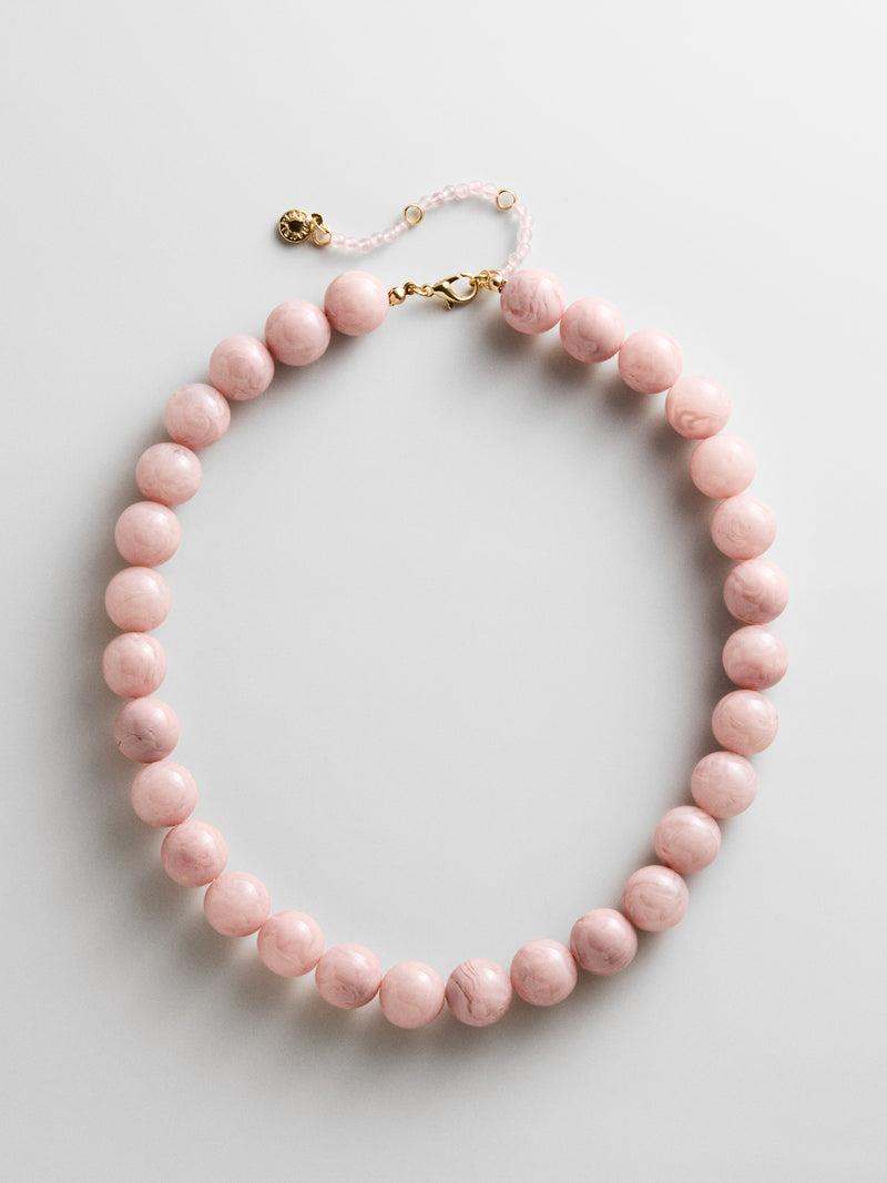 Mini Jane Beaded Necklace  - Mauve Bead