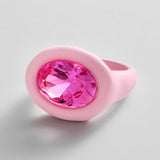 Joy Pop Cubic Zirconia Ring - Fuschia/Light Pink