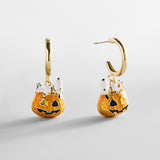 Peanuts Snoopy Pumpkin Halloween Huggie Earrings