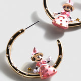 Disney Minnie Mouse Halloween Princess Hoop Earrings