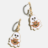 Ghosting Around Glow-In-The-Dark Kids' Halloween Earrings - White