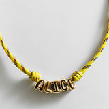 Bubble Letter Custom Paracord Necklace - Bright Yellow