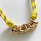 Bubble Letter Custom Paracord Necklace - Bright Yellow