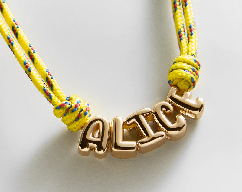 BaubleBar Bubble Letter Custom Paracord Necklace - Bright Yellow - 
    Custom Name Necklace


  
