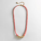 Bubble Letter Custom Paracord Necklace - Red/White