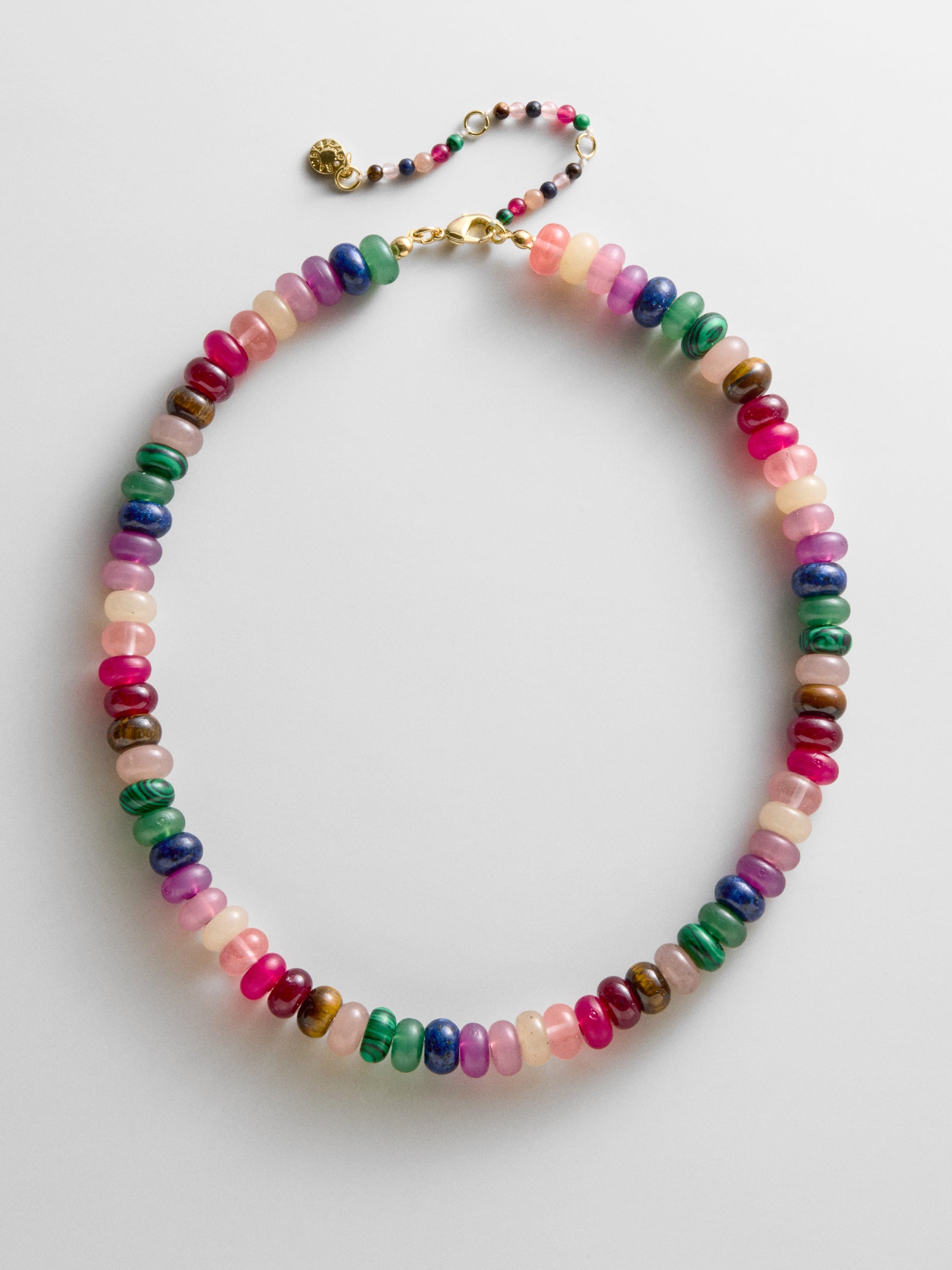 Joyce Semi-Precious Beaded Necklace - Dark Multi Bead