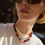 Joyce Semi-Precious Beaded Necklace - Dark Multi Bead