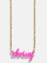 BaubleBar Translucent Magenta - 
    Customizable nameplate necklace
  

