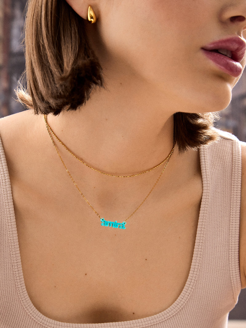 BaubleBar Aqua - 
    Customizable nameplate necklace
  
