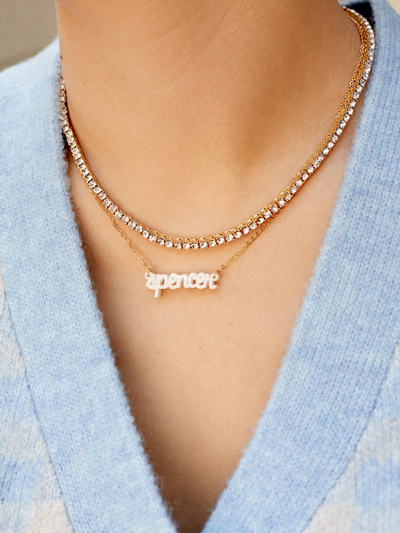 BaubleBar Blonde Marble - 
    Customizable nameplate necklace
  
