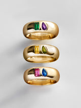 BaubleBar Multi-Stone Puffy Custom Birthstone Ring - Gold - 
    Personalized crystal ring
  
