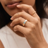 Multi-Stone Puffy Custom Birthstone Ring - Gold