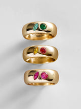 BaubleBar Multi-Stone Puffy Custom Birthstone Ring - Gold - 
    Personalized crystal ring
  
