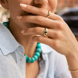 Multi-Stone Puffy Custom Birthstone Ring - Silver