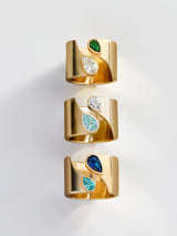 BaubleBar Open Band Custom Birthstone Ring  - Gold - 
    Personalized crystal ring
  
