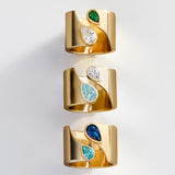 Open Band Custom Birthstone Ring  - Gold