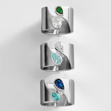 Open Band Custom Birthstone Ring  - Silver