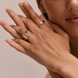 Open Band Custom Birthstone Ring  - Gold