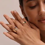 Open Band Custom Birthstone Ring  - Gold