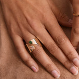 Open Band Custom Birthstone Ring  - Silver