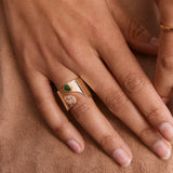 Open Band Custom Birthstone Ring  - Silver
