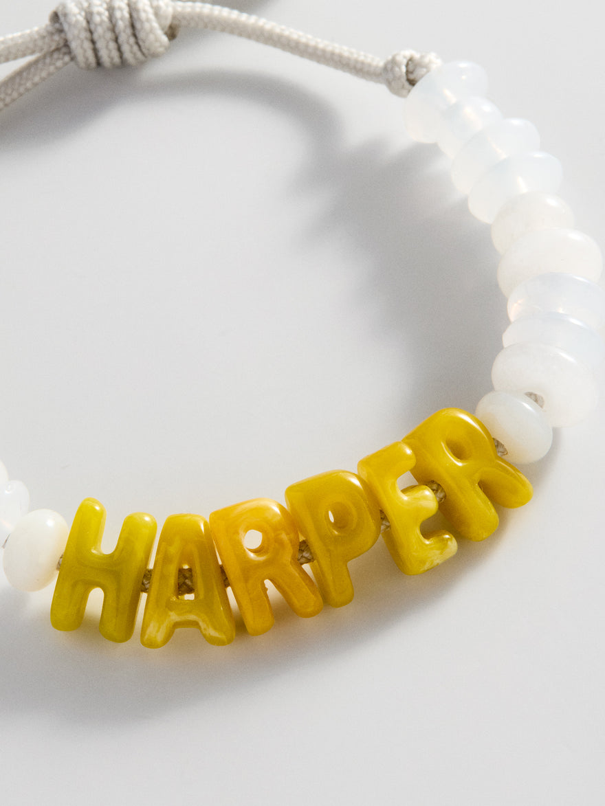 Wear Everywhere Waterproof Custom Bracelet - White Quartz/Yellow