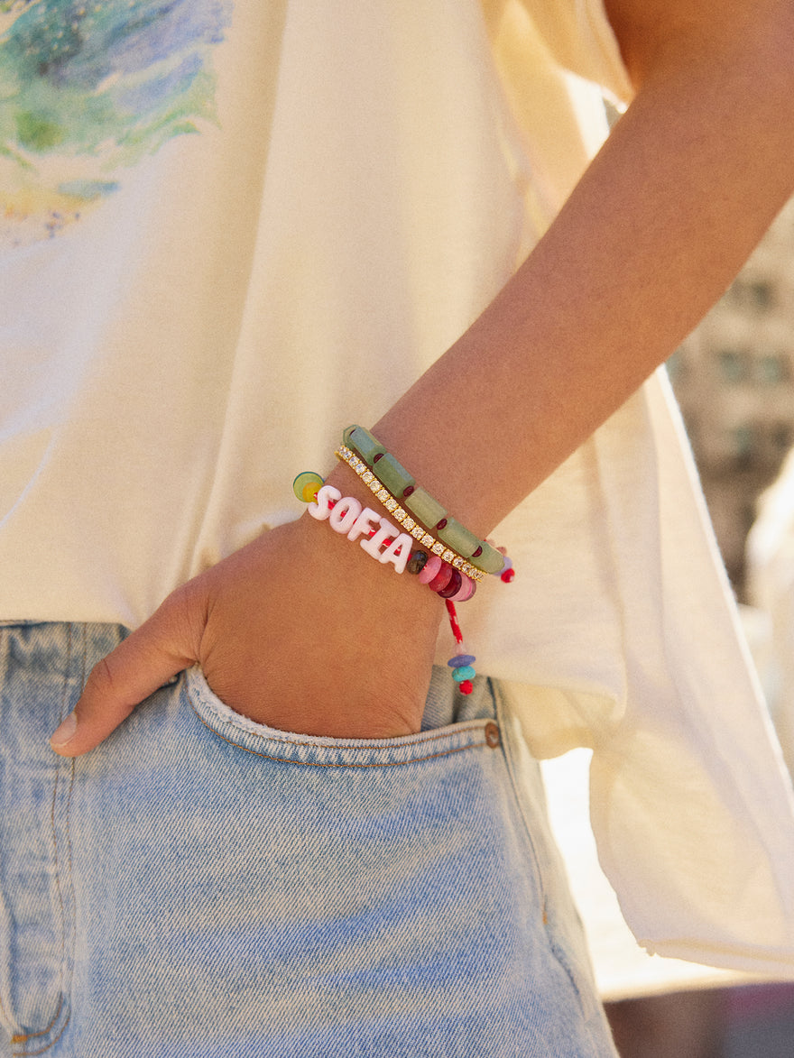 Wear Everywhere Waterproof Custom Bracelet - Light Multi/Pink
